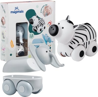 Magimals Wheely Safari Box -Interactieve & magnetische dieren op wielen (6 stuks). Leuk en creatief speelgoed, perfect voor in bad of onderweg!
