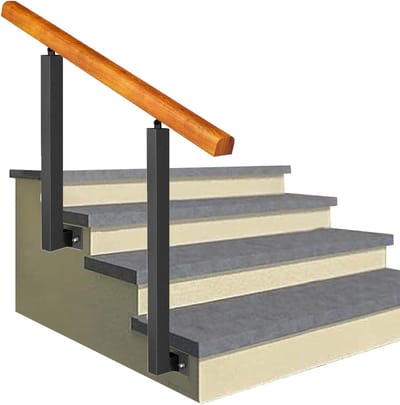 Buitentrapleuning - Houd Reling Vast - Veiligheid Buiten - Verstelbare Hoek - L100cm H90cm - Metaal