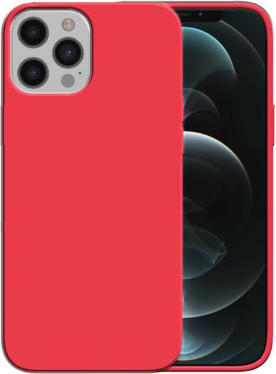 Smartphonica Siliconen hoesje voor iPhone 12 Pro Max case met zachte binnenkant - Rood geschikt voor iPhone 12 Pro Max