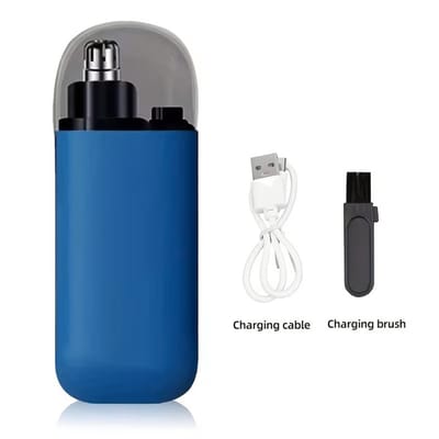 FEIYBA Neushaartrimmer - Usb Oplaadbare Mini Neustrimmer - Krachtige Oor/Wenkbrauw/Neustrimmer - Compact + Lichtgewicht - Batterij Indicator - Kleur: Blauw