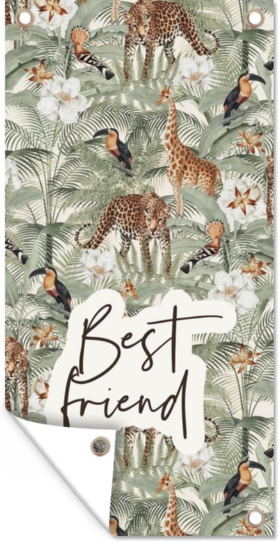 Schuttingposter Best friend - Quotes - Best friends - Spreuken - 100x200 cm - Tuindoek