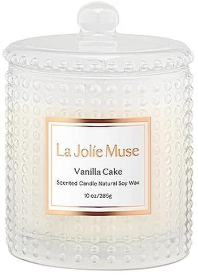 Vanille Cake Geurkaars - Natuurlijke Was, 75 Uur Brandduur, Glazen Pot voor Cadeau en Woondecoratie