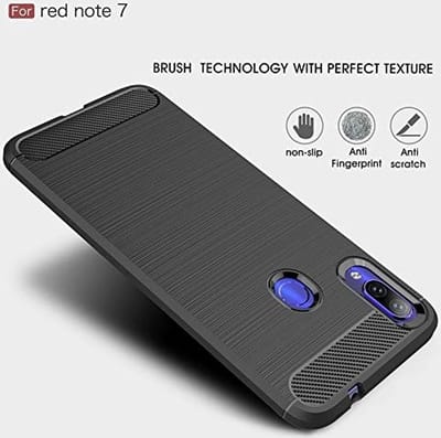 Ntech Soft Brushed TPU Hoesje voor Hoesje Geschikt voor Xiaomi Redmi Note 7 - Matt Zwart