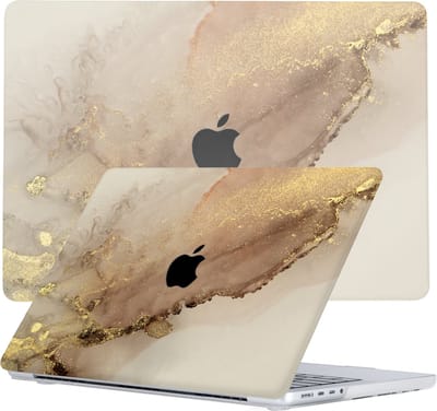Lunso Geschikt voor MacBook Pro 14 inch (2021-2026) case hoes - Sweet Caramel