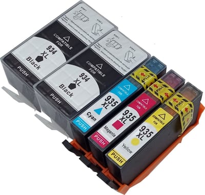 KATRIZ® huismerk ink 2x HP934XL Zwart + 1x HP935XLCyaan + 1x HP935XL Magenta + 1x HP935XL Geel | voor HP OfficeJet Pro 6230 / 6800 / 6820 / 6831| 5 stuks