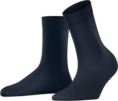 FALKE Cotton Touch eenkleurig katoen sokken dames blauw - maat 35-38
