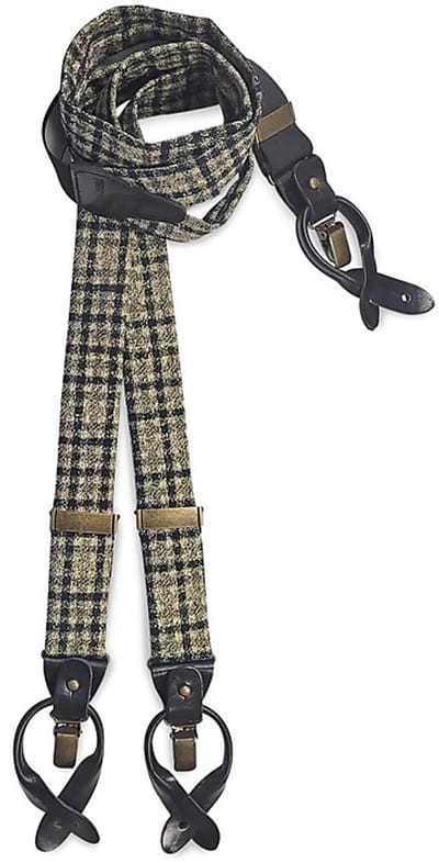 Sir Redman - Bretels - bretels Radiant Tartan - zwart / beige / goud glitter