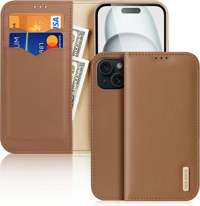 Dux Ducis - Telefoonhoesje geschikt voor iPhone 15 Plus - Hivo Series Case - Bruin