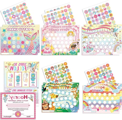 Zindelijkheidstrainingskaarten - Potjestraining stickers - Toiletgewoonte aanleren - 18 Stuks met 5 stijlen - 29 x 23 cm - Meerkleurig