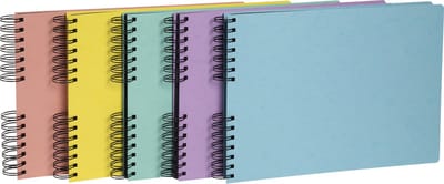 Exacompta 6x Fotoalbum met spiraal, 50 blz, Formaat 32x22cm - AQUAREL - Geassorteerd - 16540E