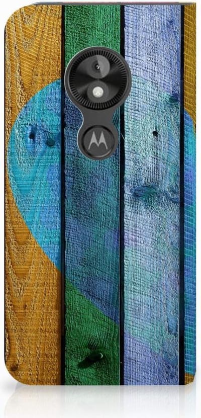 Motorola Moto E5 Play Book Wallet Case Wood Heart - Cadeau voor je Vriend
