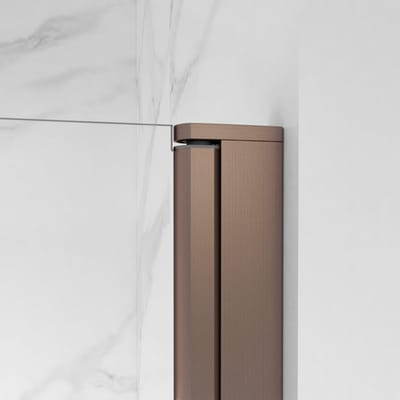 FugaFlow Eccelente Vetro Douchecabine - 70x80x200 - Profiel veiligheidsglas - anti kalk - Geborsteld koper PVD (Koper)