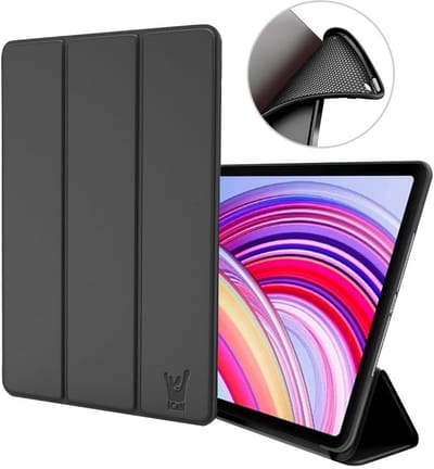Hoes geschikt voor Xiaomi Redmi Pad Pro 12.1 / Poco Pad 12.1 – Smart Cover met Tri-Fold Stand – Schokbestendig – Auto Wake/Sleep – TPU Backcase – Zwart