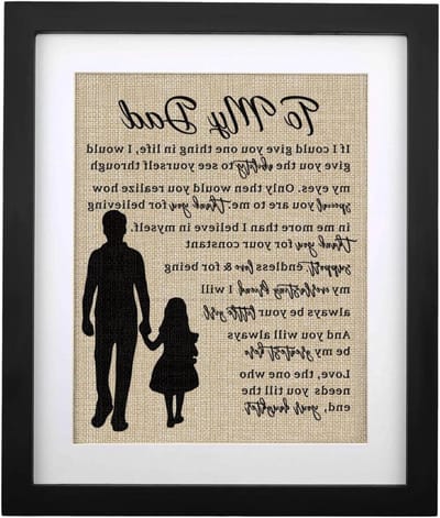 Papa Cadeau - Vaderdag Verjaardag - Cadeau Idee - Ingelijste Jute Print - 33x28 cm - Niet gespecificeerd