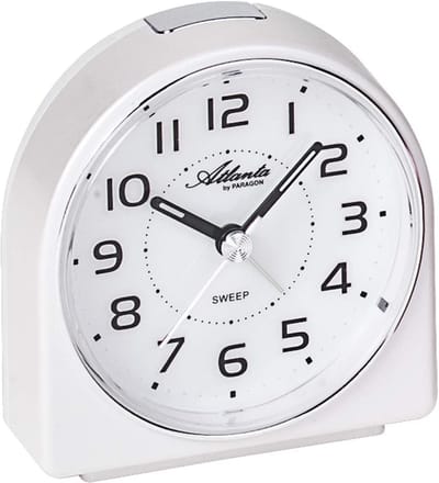 Stille Analoge Wekker Wit met Snooze en Verlichting - Geen Tikkend Geluid