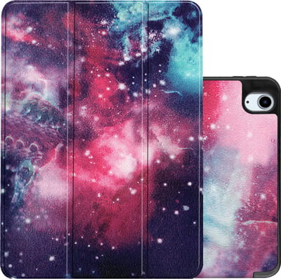 Hoes - Geschikt voor Apple iPad Air 5 (2022) - 10.9 inch - 5e Generatie - M1 - Dun & Stevig - Trifold Bookcase - Hard Cover Case - Met Uitsparing Geschikt voor Apple Pencil - Hardcover Book - Tablet Hoesje - Galaxy