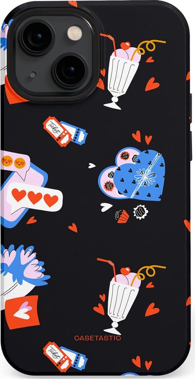Casetastic Hoesje Geschikt voor Apple iPhone 13 Mini Magsafe - Stijlvolle Beschermende Duo-layer Case - Liefdes Kaarten