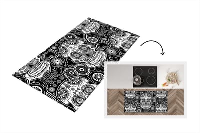Keukenloper - Loper keuken - Tieners - Skull - Bloemen - Patronen - 120x60 cm - Keukenloper vinyl