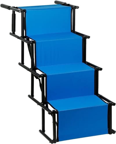 Hondentrap - Hondenhelling Opvouwbaar - Veilig In Auto Stappen - Versterkt Twee Treden - Tot 50 kg - Blauw