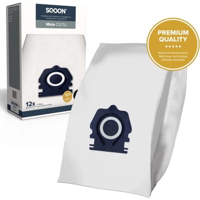 SQOON® Stofzuigerzakken - 12 STUKS - Geschikt Voor Miele Guard S1, M1 en L1 series - Gelijk aan model: CO / TU - High Filtration - Inclusief 3x Uitblaasfilters