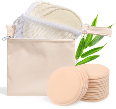 Heevli® Wasbare Zoogcompressen - BabyCare - 14 Stuks - Milieuvriendelijk - Geschikt voor Cup C t/m E - Herbruikbaar - Natuurlijk - 100% Organisch - Wasbaar - Inclusief Opbergzakje