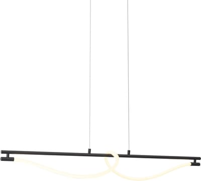 QAZQA twirl - Moderne LED Hanglamp voor boven de eettafel | in eetkamer - 1 lichts - L 110 cm - Zwart - Woonkamer