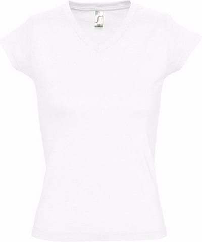 Sols T-shirt - wit - V-hals - 100% katoen - slim fit - dames shirts - dameskleding 36