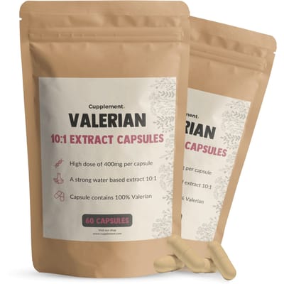 Cupplement Valeriaan Extract 8.000 mg per dagdosering Combideal 2x 60 Capsules - Valeriaan kat - Valeriaan thee - Valeriaan extra sterk 125 mg - Vegan - Zonder toevoegingen - Lab getest - 60 dagen voorraad per zakje