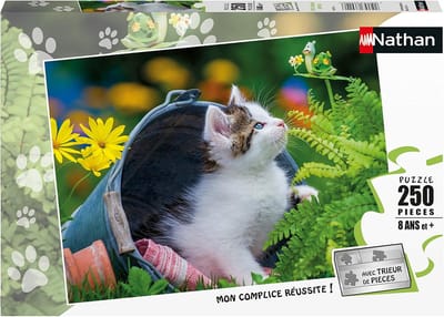 Puzzel 250 Delen Kleurrijk Nieuwsgierig Katje voor Kinderen