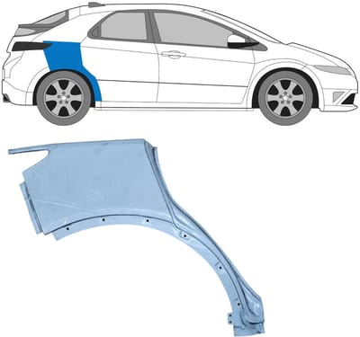 Reparatiepaneel achterspatbord voor Honda Civic 2005-2011 / Rechts