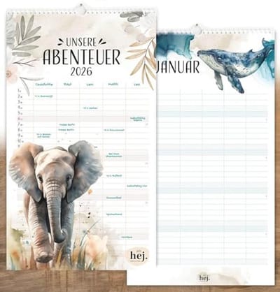 Familieplanner 2026 - Premium Wandkalender met 5 Kolommen voor Gezinnen
