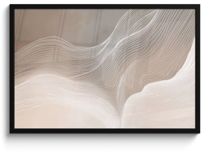 Poster in lijst - Fotolijst 90x60 cm - Posters - Golvende lijnen - Luchtstromen - Harmonieus - Posterlijst zwart - Decoratie - Wanddecoratie woonkamer - Muurdecoratie slaapkamer