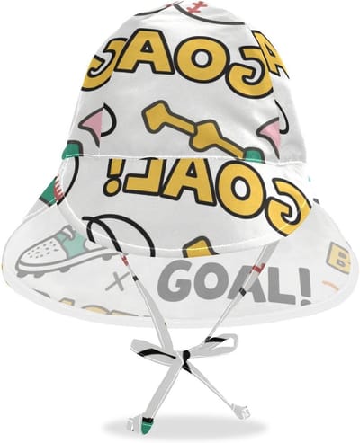 Kinderzonnehoed - Babymuts - Bescherming tegen zon - UPF 50+ UV filter - 48-57 cm hoofdomtrek - Wit Groen Geel