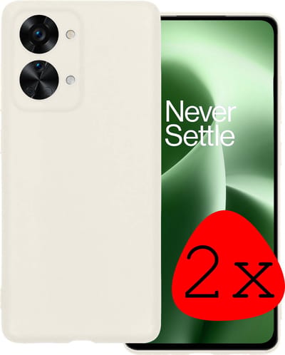Hoesje 2 Stuks - Geschikt voor OnePlus Nord 2T - Sterk & Shockproof - Case Siliconen - Back Cover - Telefoon Hoes - Wit