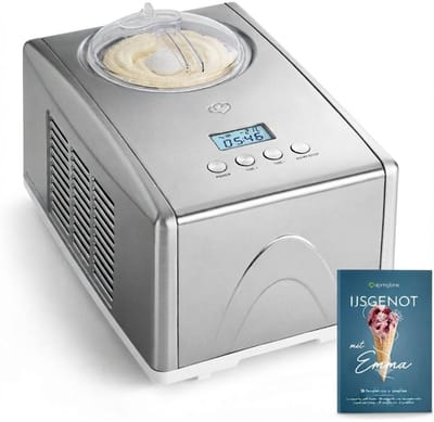 JCP® Ijsmachine - Capaciteit 1.5 Liter - Ijsmachine Zelf Vriezend - Softijs Machine voor Thuis - Wit - 41cm x 28cm x 25cm