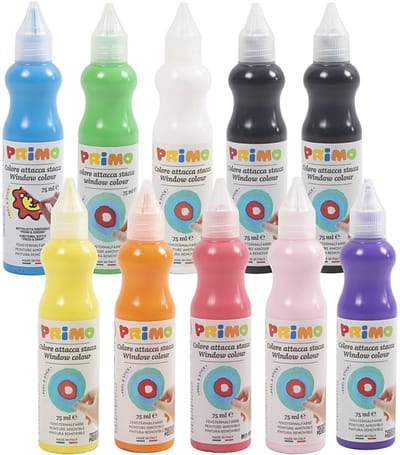 Raamverf - Verf Voor Ramen - Raamdecoratie - Verf Op Waterbasis - Kinderen Verf -Verschillende Kleuren - Creatieve Verf - 10 Verf Tubes - 75ml Per Tube