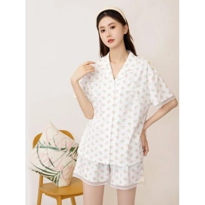 Pyjama's voor Dames, Alle Katoen Losse Rustieke Stijl, Comfortabel Casual Thuis, Puur Katoen Kan Extern Gedragen Worden voor Thuiskleding XXL