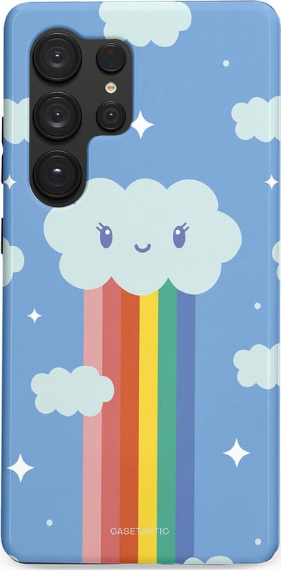 Casetastic Hoesje Geschikt voor Samsung S25 Ultra - Stijlvolle Beschermende Duo-layer Case - Regenboogwolkje