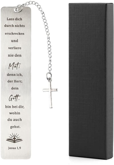 Cosensi- Bladwijzer Roestvrij Staal - Christelijke Decoratie - Gepersonaliseerde Bladwijzer - Bijbelverzen - Cadeau voor Lezers - 130 x 26 mm - Boekenlegger