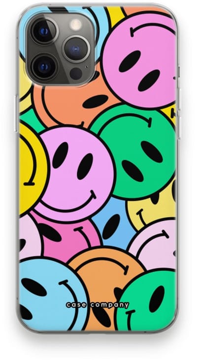 Case Company® - Hoesje geschikt voor iPhone 12 Pro Max hoesje - Smiley N°1 - Soft Cover Telefoonhoesje - Bescherming aan alle Kanten en Schermrand