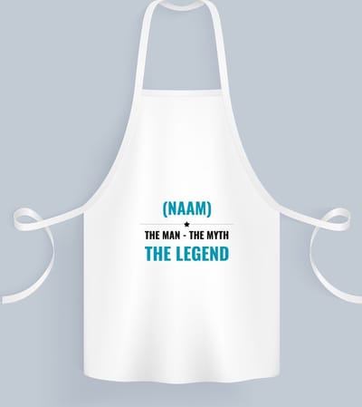 Akyol - the man the myth the legend met je eigen naam Keukenschort - Legendary - iemand die een legend is - de man - myth - mythe - legendarisch - verjaardagscadeau - verjaardag - cadeau - kado - geschenk - gift - 82 bij 71 cm