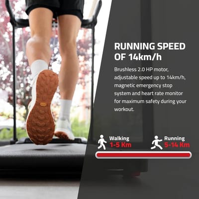 Opvouwbare Loopband - Thuis Fitnessapparaat - Cardio Training - App Connectiviteit - 10 km/u Snelheid - Zwart