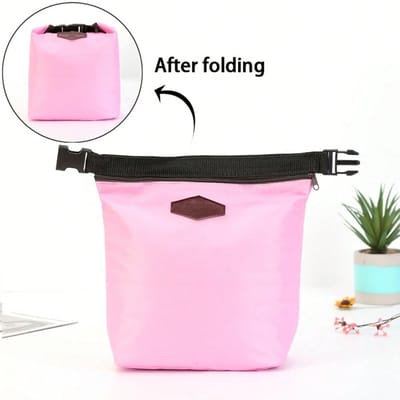 Modieuze Geïsoleerde Tassen, Lunchtassen, Opvouwbare Bento Tassen, Verdikt Aluminiumfolie, IJsbehoud en Versheidstassen, Outdoor Picknicktassen 1pcs roze