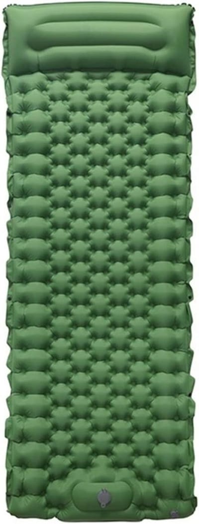 Zelfopblaasbare Luchtmatras - Kampeer Matras - Comfortabel Kamperen - Geïntegreerd Kussen - 200x120cm - Legergroen