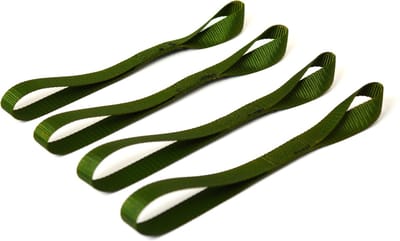 Set van 4 Lussen Spanbanden 1,2 Ton – 32 cm x 25 mm – Losse Straps met 2 Lussen – Donkergroen