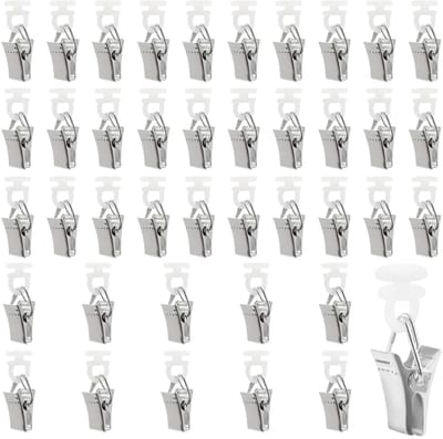 Dailygoods- Gordijnhaken 50 Stuks - Gordijnhaken met Rollen - Gordijnklemmen - Klemmen voor Gordijnen - Kunststof/IJzer - Eenvoudige Installatie - Gordijnclips