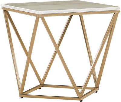 MALIBU - Bijzettafel - Wit/ Beige - MDF