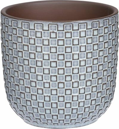 Mica Decorations - Plantenpot/bloempot - Keramiek blauw - D13,5/H13 cm