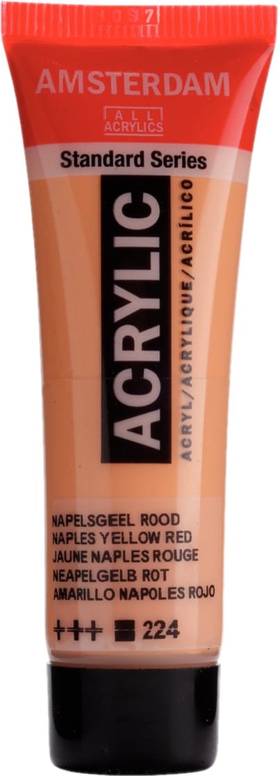 Verf - Acryl - 224 - Napels geel rood - Amsterdam - 20ml