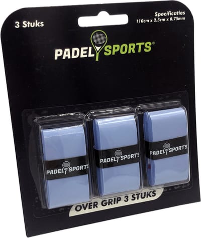 Padel Sports® Padelgrip - Overgrip Padel en Tennis - Lichtblauw - 3 stuks